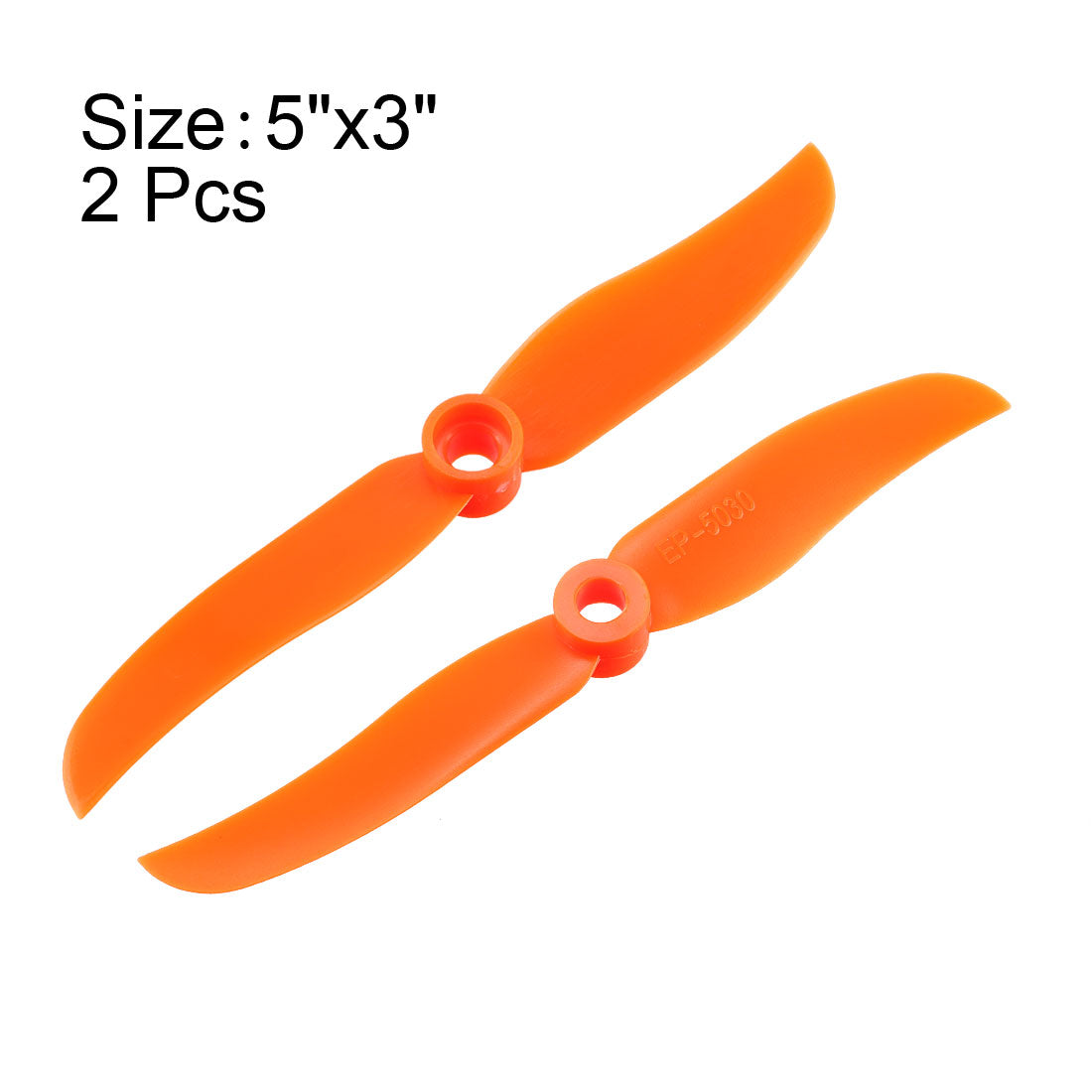 uxcell Uxcell RC Propellers  5030 5x3 Inch 2-Vane Fixed-Wing for Airplane Toy, Nylon Orange 2pcs with Adapter Rings