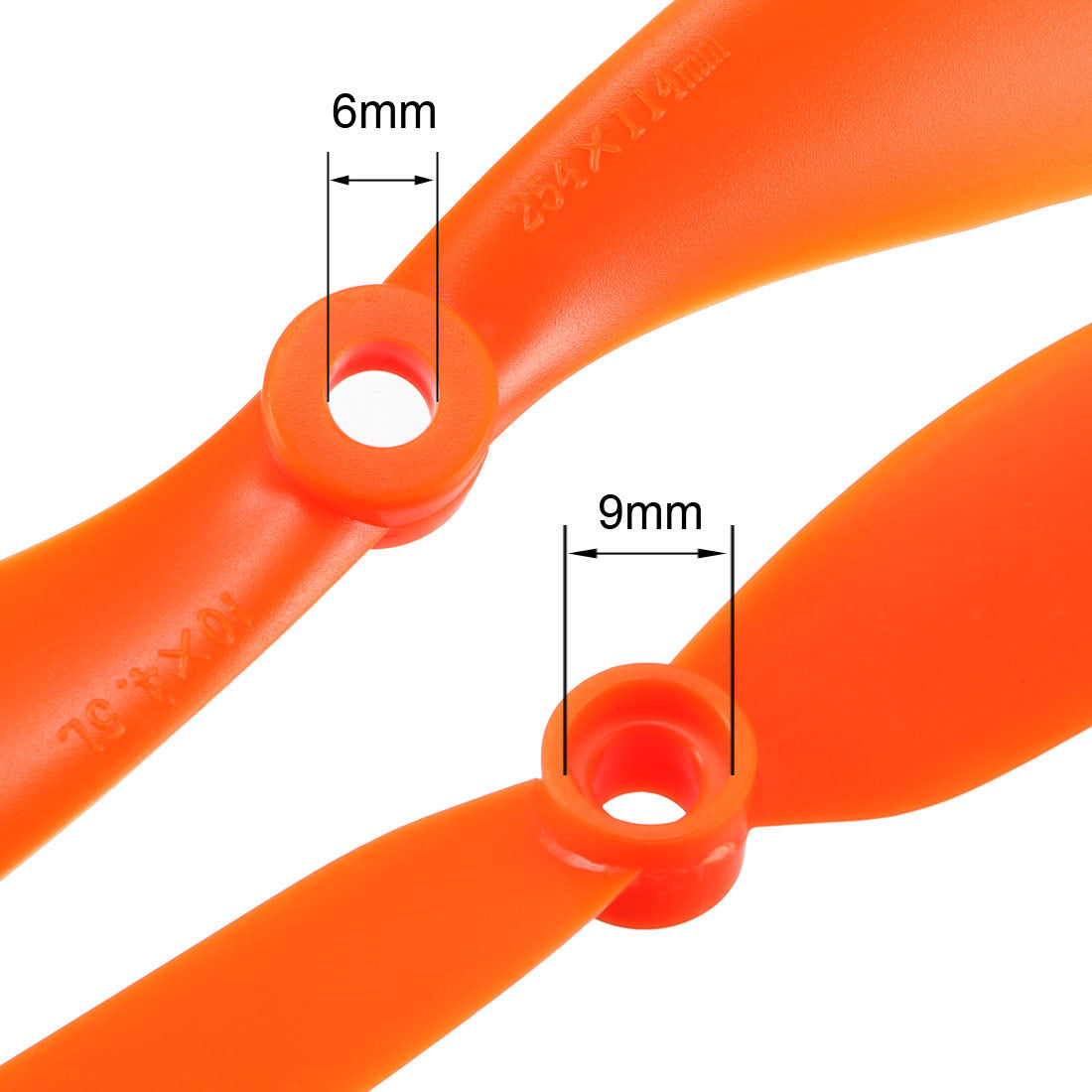 uxcell Uxcell RC Propellers  C 1045 10x4.5 Inch 2-Vane Fixed-Wing for Airplane Toy, Nylon Orange 5 Pairs with Adapter Rings