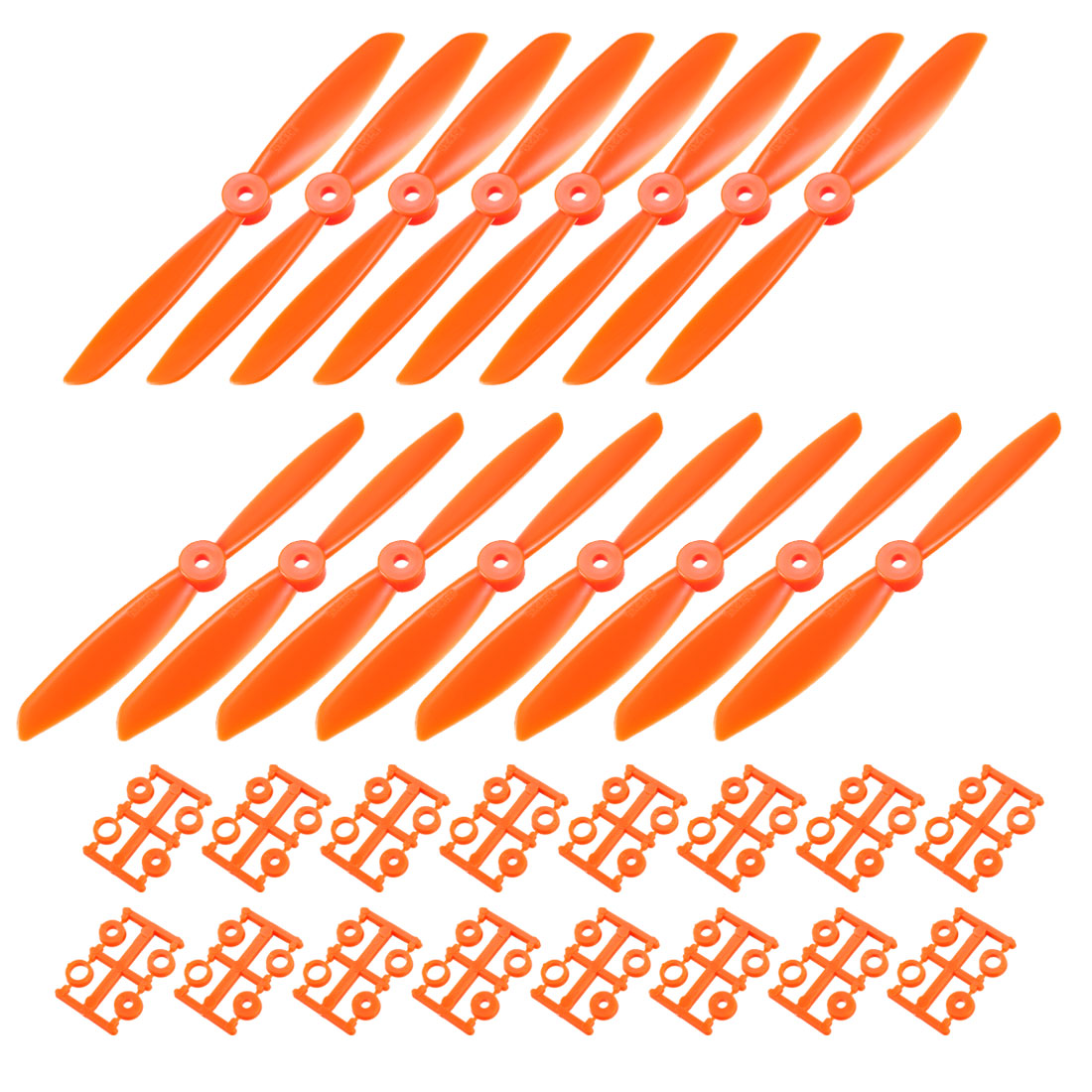 uxcell Uxcell RC Propellers  C 6045 6x4.5 Inch 2-Vane Quadcopter for Airplane Toy, Nylon Orange 8 Pairs with Adapter Rings
