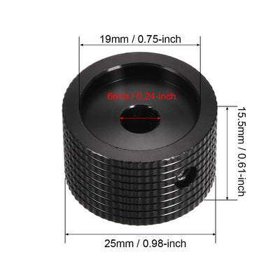 Harfington Uxcell Stereo Knob, 25*6*15.5 mm Aluminium Alloy, Volume Control Knobs, Black