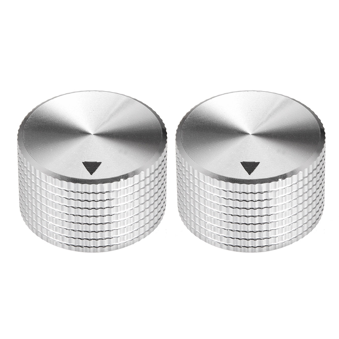 uxcell Uxcell Stereo Knob, 25*6*15.5 mm Aluminium Volume Knob, Silver Textured Surface 2pcs