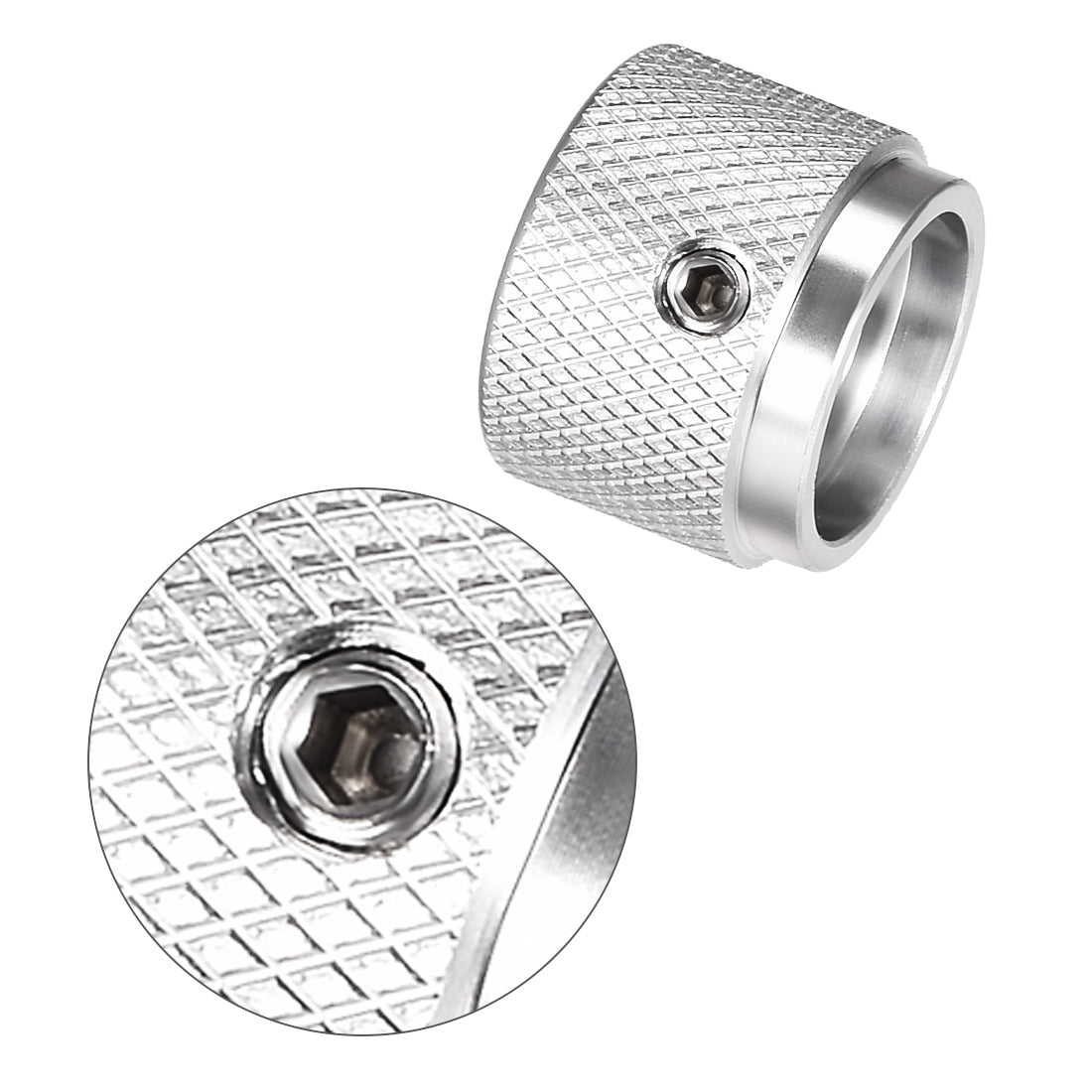 uxcell Uxcell Stereo Knob, 20*6*15.5 mm Aluminium Alloy, Volume Control Knobs, Sliver 2pcs