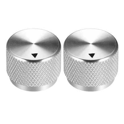 uxcell Uxcell Stereo Knob, 20*6*15.5 mm Aluminium Alloy, Volume Control Knobs, Sliver 2pcs