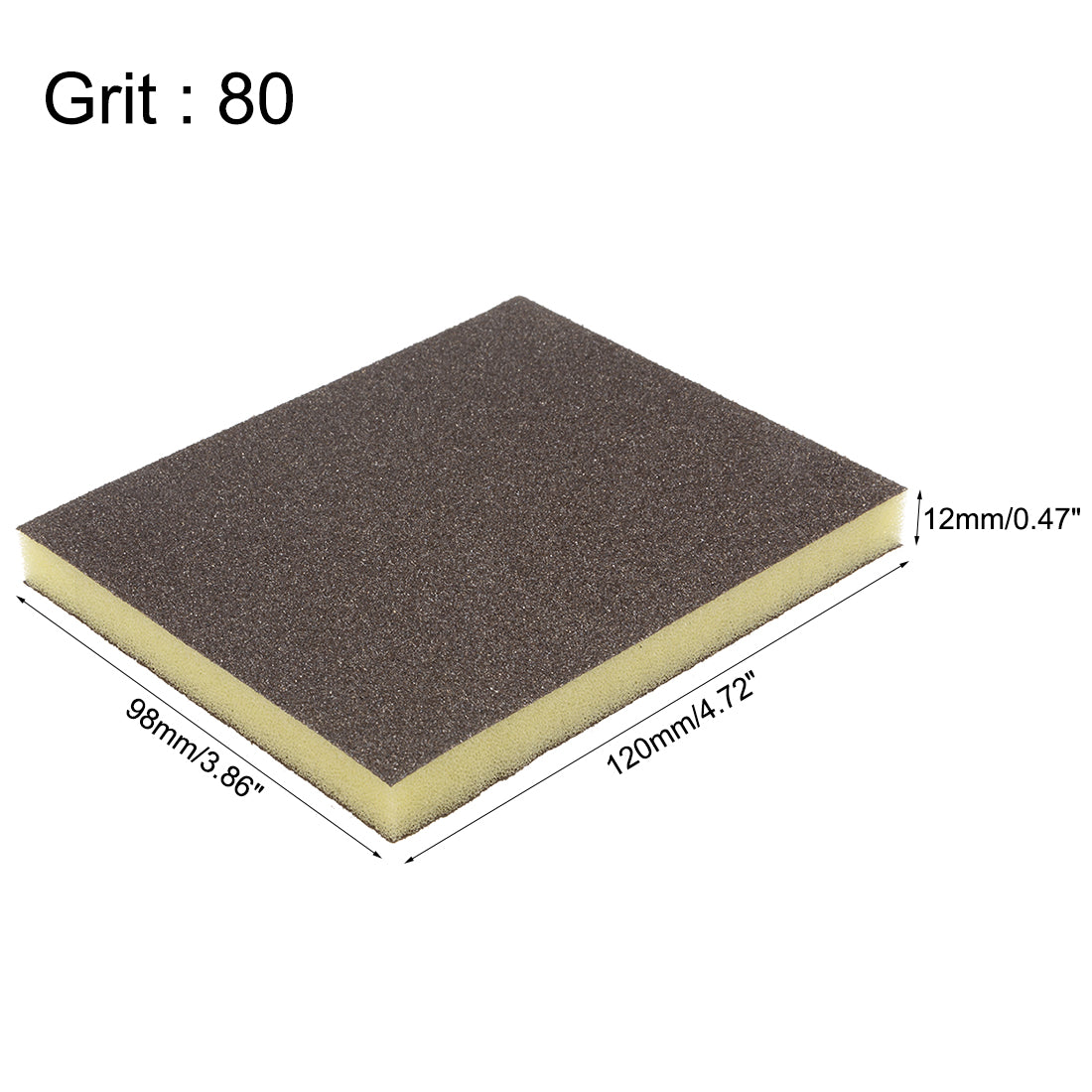 uxcell Uxcell Sanding Sponge, Coarse Grit 80 Grit Sanding Block Pad, 4.72" x 3.86" x 0.47" Size 12pcs