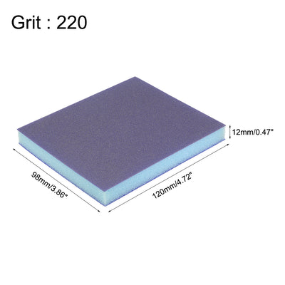 Harfington Uxcell Sanding Sponge, Medium Grit 220 Grit Sanding Block Pad, 120 x 98 x 12mm Size 4pcs