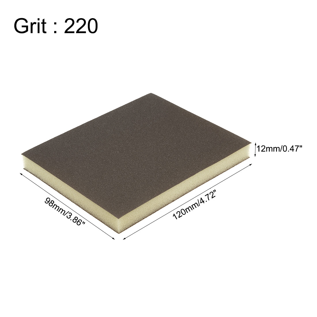 uxcell Uxcell Sanding Sponge, Medium Grit 220 Grit Sanding Block Pad, 4.72" x 3.86" x 0.47" Size 12pcs