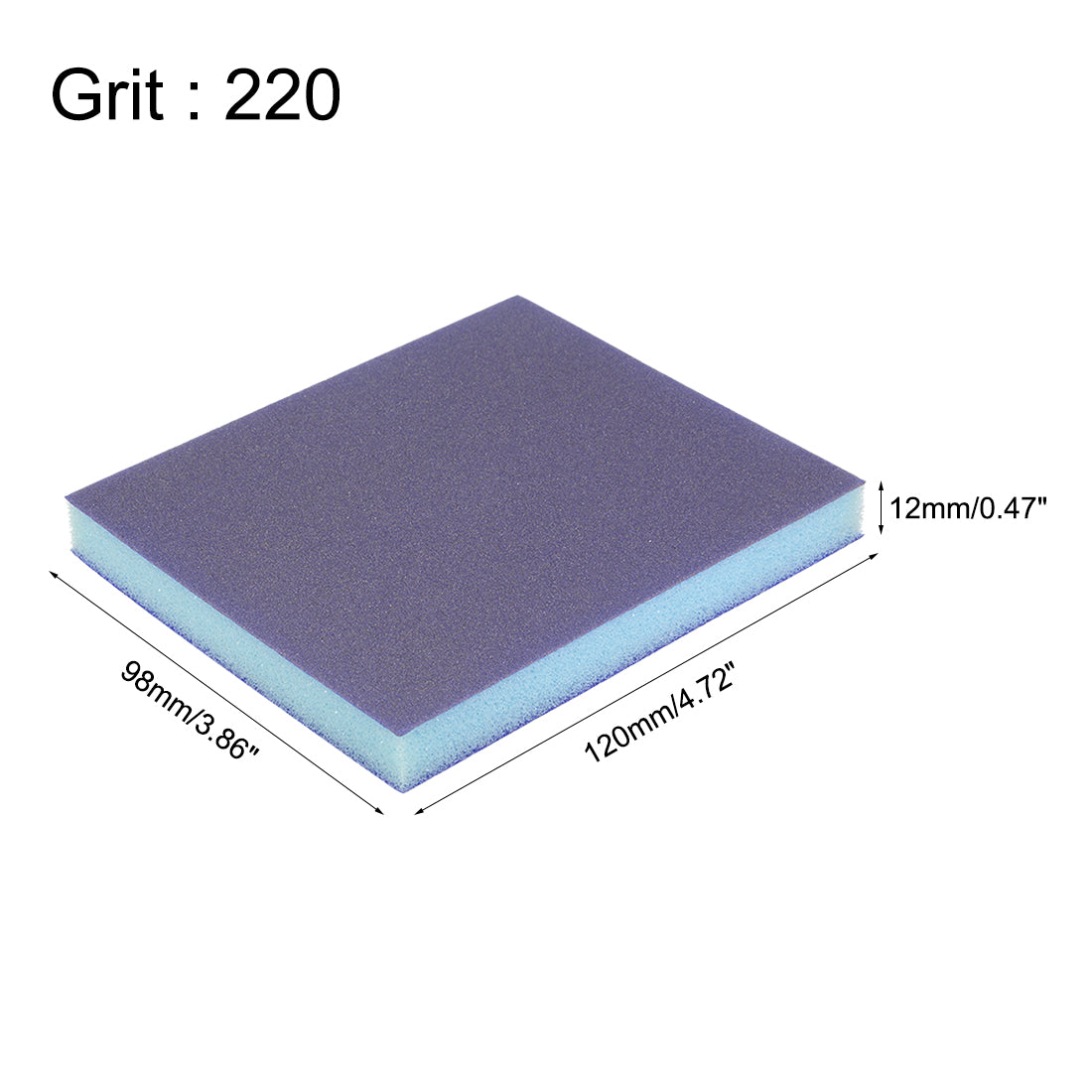 uxcell Uxcell Sanding Sponge, Medium Grit 220 Grit Sanding Block Pad, 4.72" x 3.86" x 0.47" Size Blue 8pcs