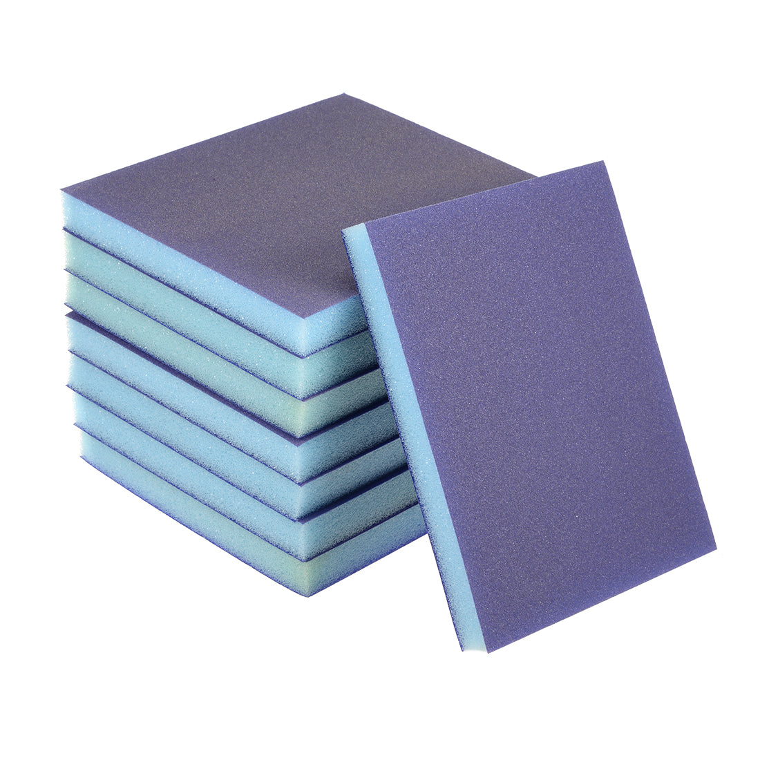 uxcell Uxcell Sanding Sponge, Medium Grit 220 Grit Sanding Block Pad, 4.72" x 3.86" x 0.47" Size Blue 8pcs