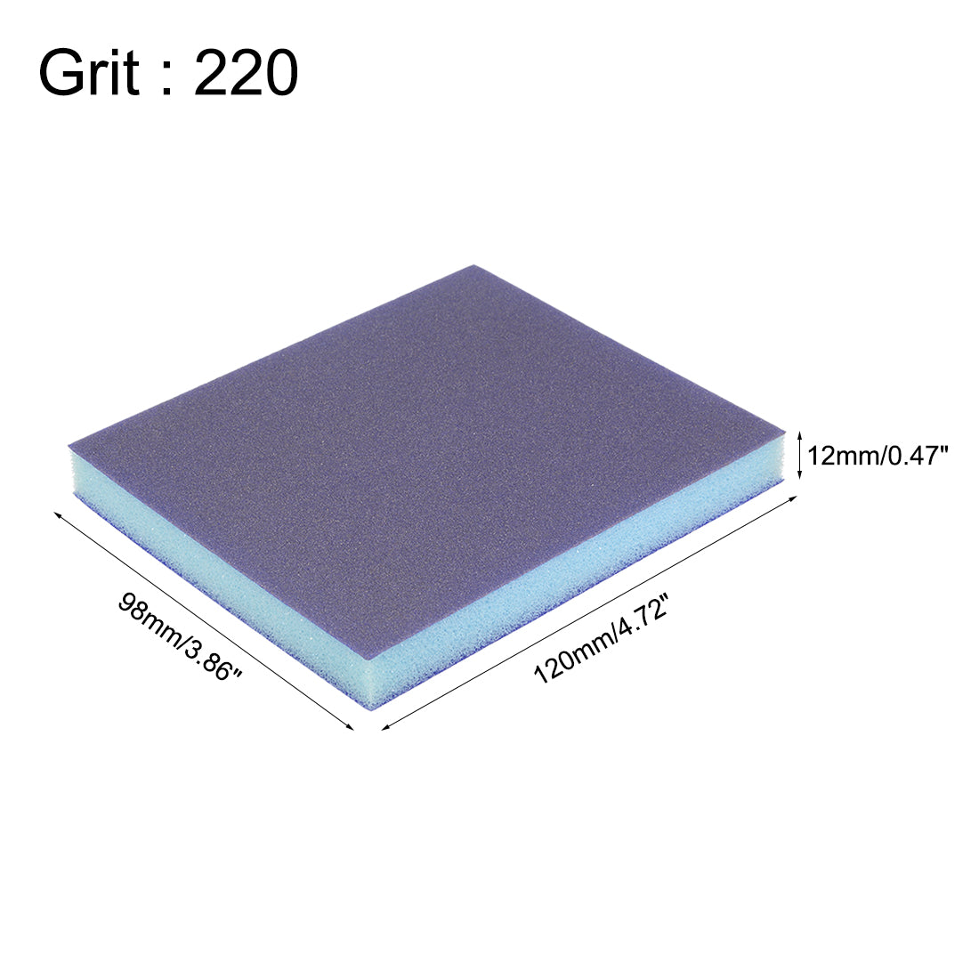 uxcell Uxcell Sanding Sponge, Medium Grit 220 Grit Sanding Block Pad, 4.72" x 3.86" x 0.47" Size Blue 12pcs