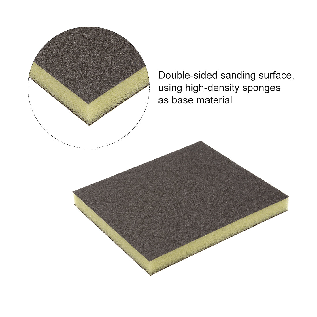 uxcell Uxcell Sanding Sponge, Medium Grit 180 Grit Sanding Block Pad, 120 x 98 x 12mm Size 4pcs