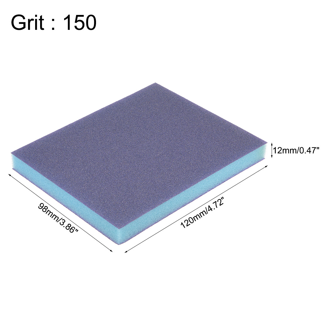 uxcell Uxcell Sanding Sponge, Medium Grit 150 Grit Sanding Block Pad, 4.72" x 3.86" x 0.47" Size 8pcs