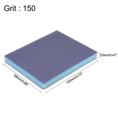 Harfington Uxcell Sanding Sponge, Medium Grit 150 Grit Sanding Block Pad, 4.72" x 3.86" x 0.47" Size 8pcs