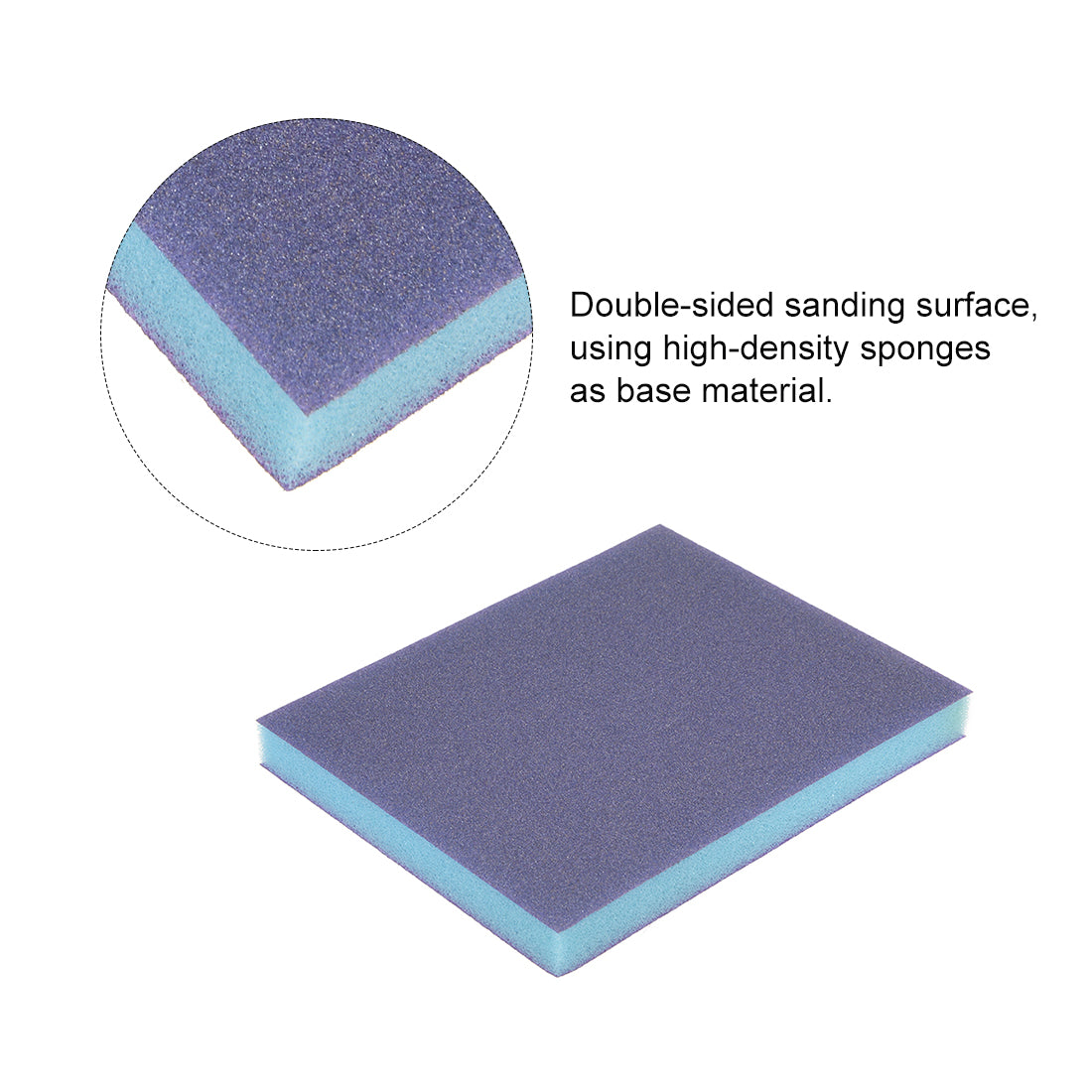 uxcell Uxcell Sanding Sponge, Medium Grit 150 Grit Sanding Block Pad, 4.72" x 3.86" x 0.47" Size 8pcs