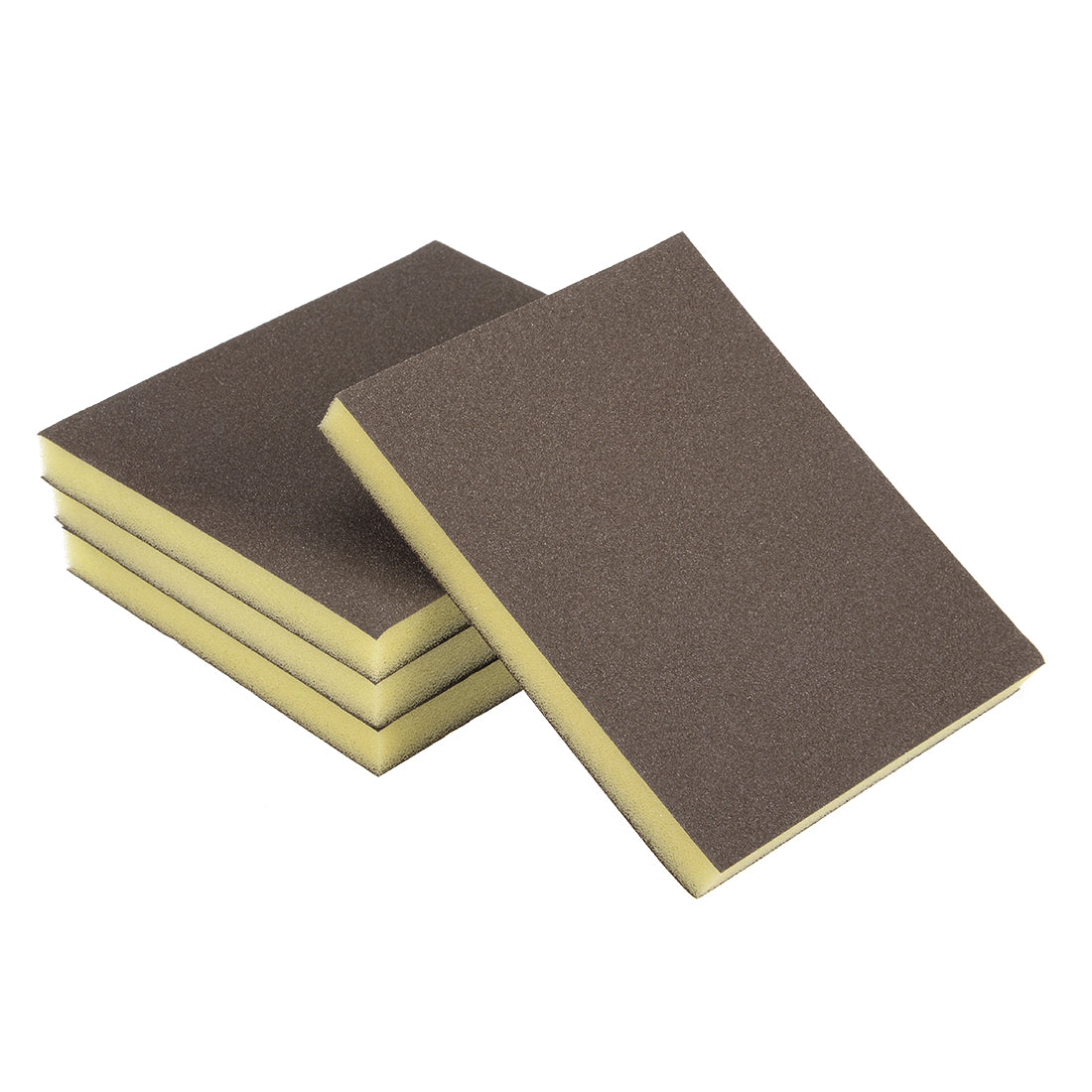 uxcell Uxcell Sanding Sponge, Medium Grit 150 Grit Sanding Block Pad, 4.72" x 3.86" x 0.47" Size Brown 4pcs