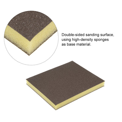 Harfington Uxcell Sanding Sponge, Medium Grit 150 Grit Sanding Block Pad, 4.72" x 3.86" x 0.47" Size Brown 12pcs
