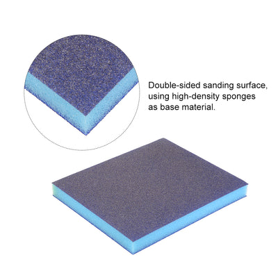 Harfington Uxcell Sanding Sponge, Medium Grit 120 Grit Sanding Block Pad, 4.72" x 3.86" x 0.47" Size 8pcs