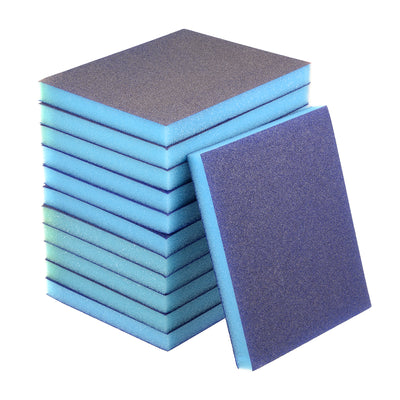 Harfington Uxcell Sanding Sponge, Medium Grit 120 Grit Sanding Block Pad, 4.72" x 3.86" x 0.47" Size 12pcs