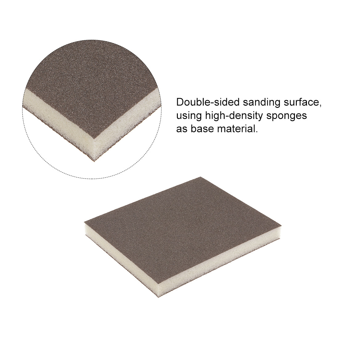 uxcell Uxcell Sanding Sponge, Medium Grit 120 Grit Sanding Block Pad, 120 x 98 x 12mm Size 4pcs