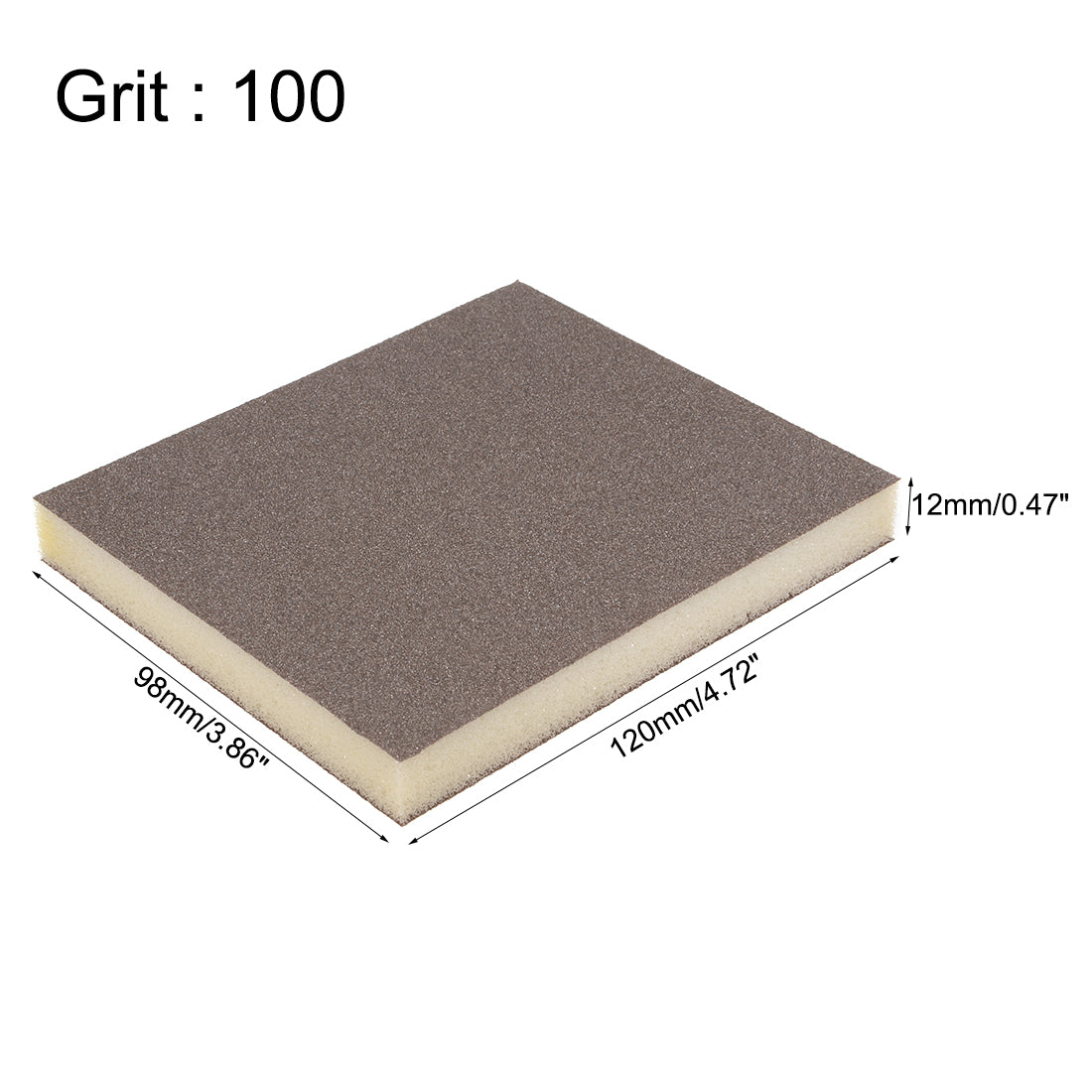 uxcell Uxcell Sanding Sponge, Coarse Grit 100 Grit Sanding Block Pad, 4.72" x 3.86" x 0.47" Size  12pcs