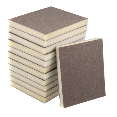 Harfington Uxcell Sanding Sponge, Coarse Grit 100 Grit Sanding Block Pad, 4.72" x 3.86" x 0.47" Size  12pcs