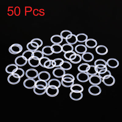 Harfington Silicone O-Rings, 8mm OD 6mm ID 1mm Width VMQ Seal Gasket for Compressor Valves Pipe Repair, White, Pack of 50