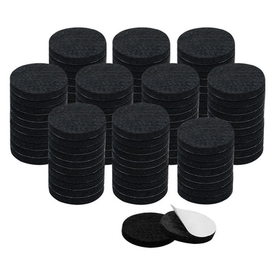 uxcell Uxcell Furniture Felt Pads Round 1 1/4" Anti-scratch for Furniture Cabinet Black 100pcs