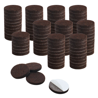 uxcell Uxcell Furniture Felt Pads Round 1 1/4" Anti-scratch for Furniture Cabinet Brown 100pcs