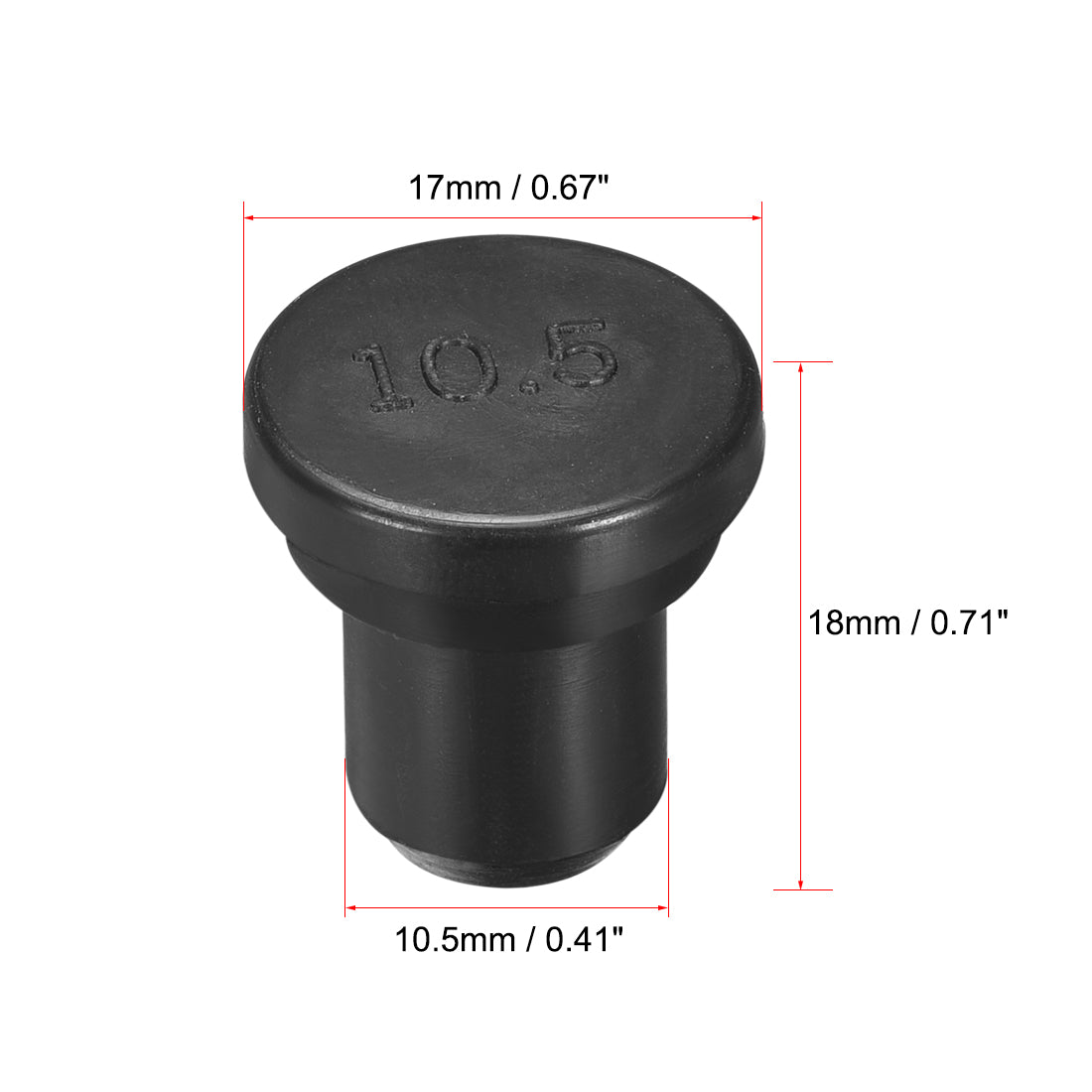 uxcell Uxcell Rubber Stopper , SPR-105 EPDM 10.5mm Dia Seal Hole Insert Stopper Black for Cable Gland , 3pcs