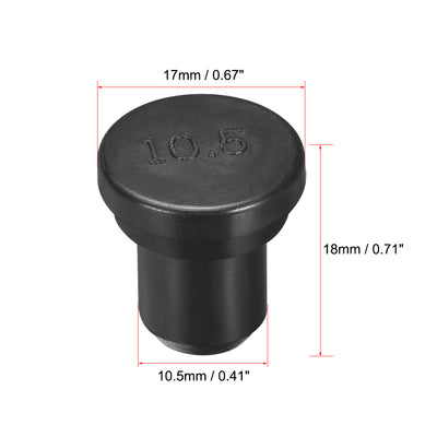 Harfington Uxcell Rubber Stopper , SPR-105 EPDM 10.5mm Dia Seal Hole Insert Stopper Black for Cable Gland , 3pcs