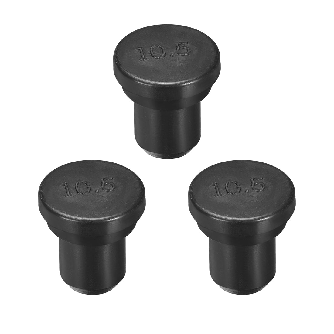 uxcell Uxcell Rubber Stopper , SPR-105 EPDM 10.5mm Dia Seal Hole Insert Stopper Black for Cable Gland , 3pcs