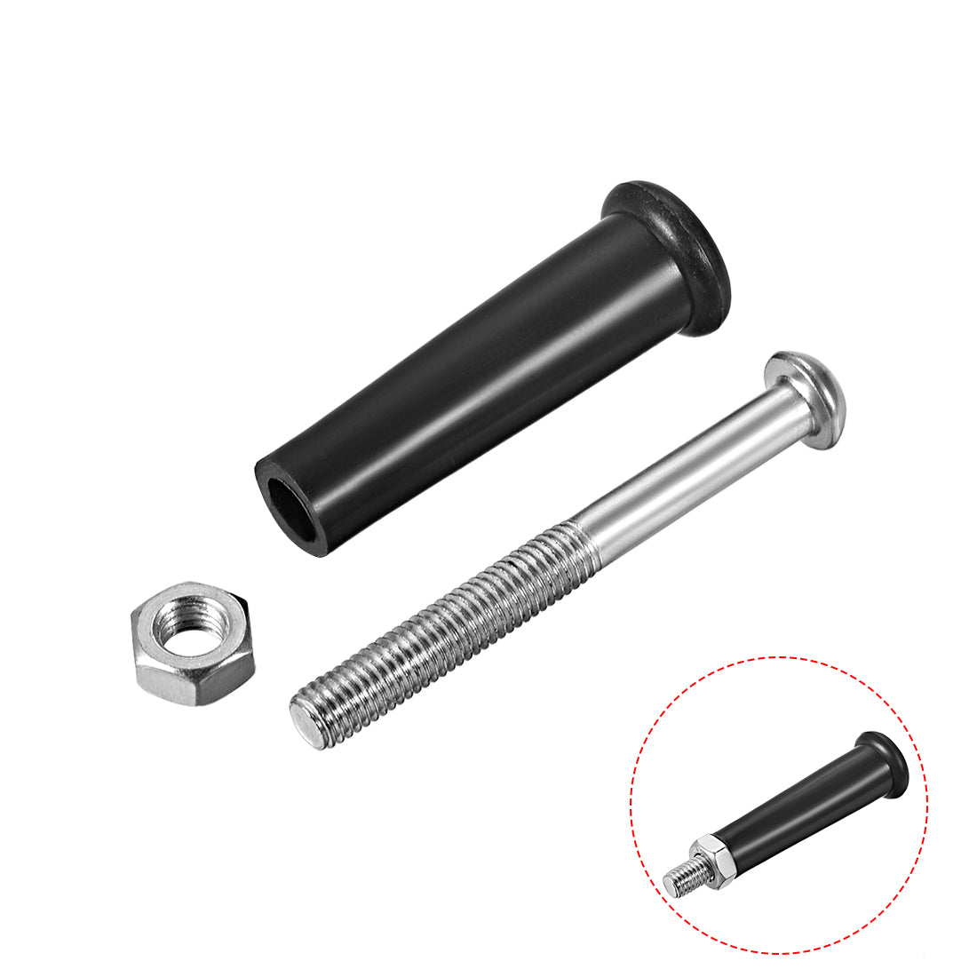 uxcell Uxcell Clamping Handles Screw Knobs M10 Threaded Plastic Metal Revolving Handle Grip