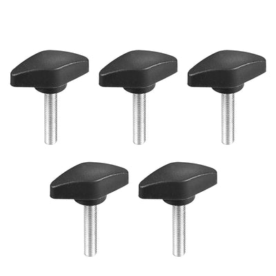 uxcell Uxcell Clamping Handle Gripandles Screw Knobs Handgrips M6 x 30mm Threaded T-Shape 5pcs