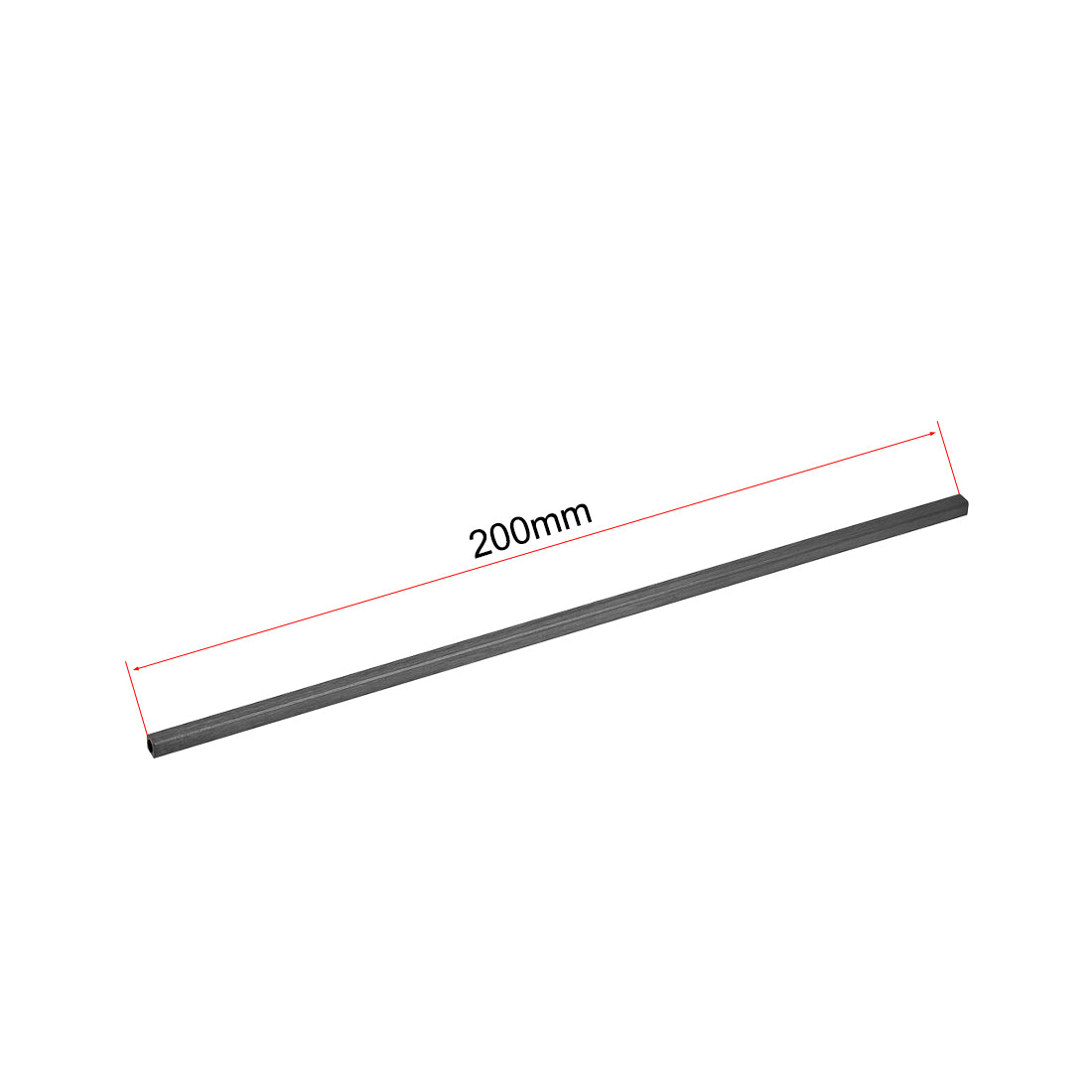uxcell Uxcell Carbon Fiber Square Tube 4x4x3mm Inner Round Dia. 200mm Length Pultruded Carbon Fiber Tubing for RC Airplane 2 Pcs