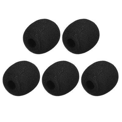 Harfington Uxcell 5PCS Foam Mic Cover Headset Microphone Windscreen Shield Protection Black 30mm Length for Headset Lapel Lavalier