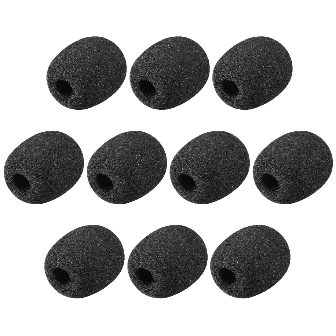 uxcell Uxcell 10PCS Foam Mic Cover Microphone Windscreen Shield Protection Black 41mm Length for Headset