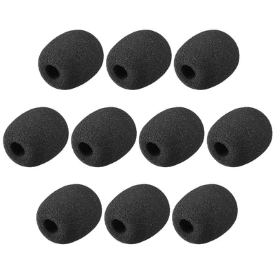 Harfington Uxcell 10PCS Foam Mic Cover Microphone Windscreen Shield Protection Black 41mm Length for Headset