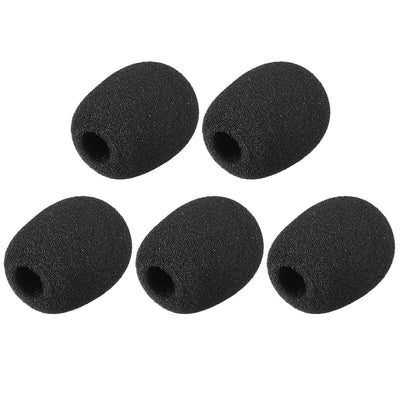 Harfington Uxcell 5PCS Foam Mic Cover Microphone Windscreen Shield Protection Black 40mm Length for Headset Lapel Lavalier