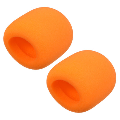 Harfington Uxcell 2PCS Thicken Sponge Foam Mic Cover Handheld Microphone Windscreen Orange for KTV