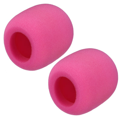 Harfington Uxcell 2PCS Thicken Sponge Foam Mic Cover Handheld Microphone Windscreen Pink for KTV