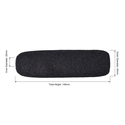 Harfington Uxcell 2PCS Sponge Foam Mic Cover Interview Microphone Windscreen Shield Protection Black 146mm Long