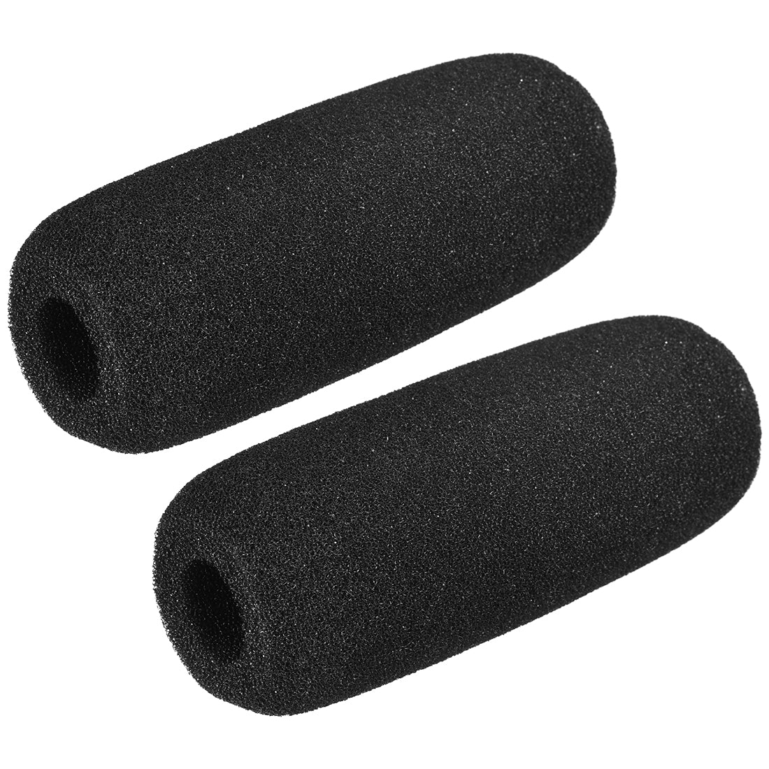uxcell Uxcell 2PCS Sponge Foam Mic Cover Interview Microphone Windscreen Shield Protection Black 126mm Long