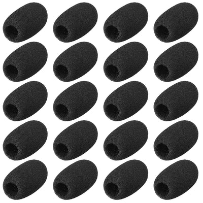 Harfington Uxcell 20PCS Sponge Foam Mic Cover Conference Microphone Windscreen Shield Protection Black 42mm Long