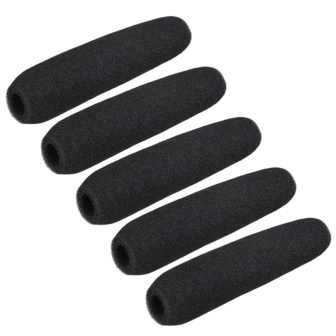 uxcell Uxcell 5PCS Sponge Foam Mic Cover Conference Microphone Windscreen Shield Protection Black 120mm Long