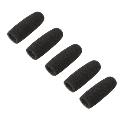 Harfington Uxcell 5PCS Sponge Foam Mic Cover Conference Microphone Windscreen Shield Protection Black 72mm Long
