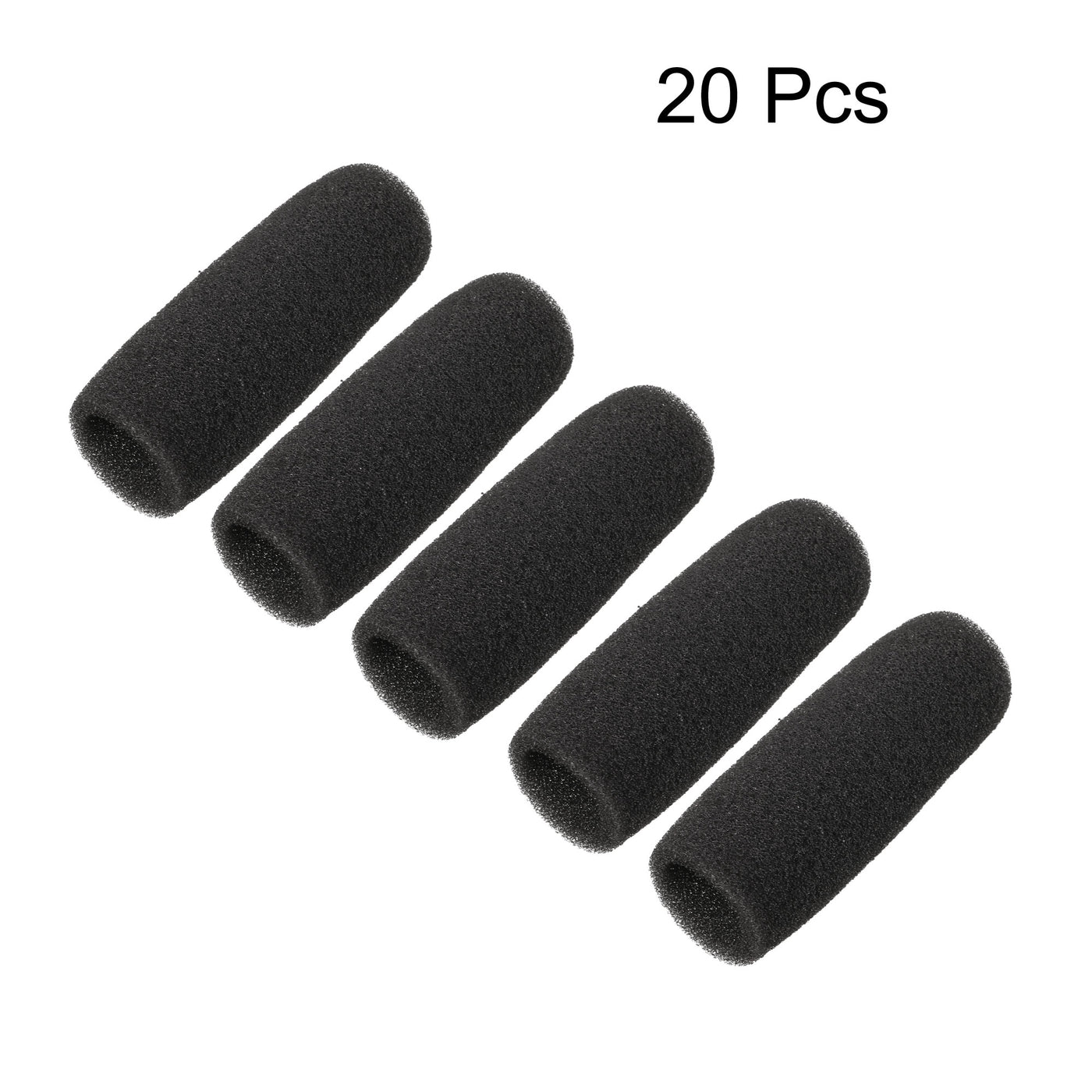 uxcell Uxcell 20PCS Sponge Foam Mic Cover Conference Microphone Windscreen Shield Protection Black 72mm Long