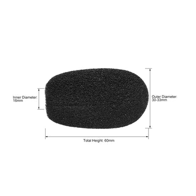 Harfington Uxcell 10PCS Sponge Foam Mic Cover Conference Microphone Windscreen Shield Protection Black 60mm Long
