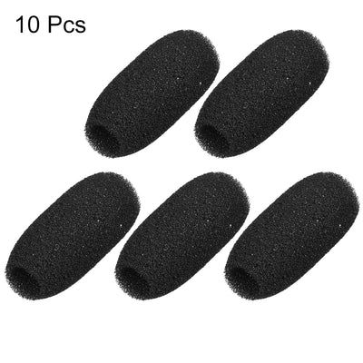 Harfington Uxcell 10PCS Sponge Foam Mic Cover Conference Microphone Windscreen Shield Protection Black 50mm Long
