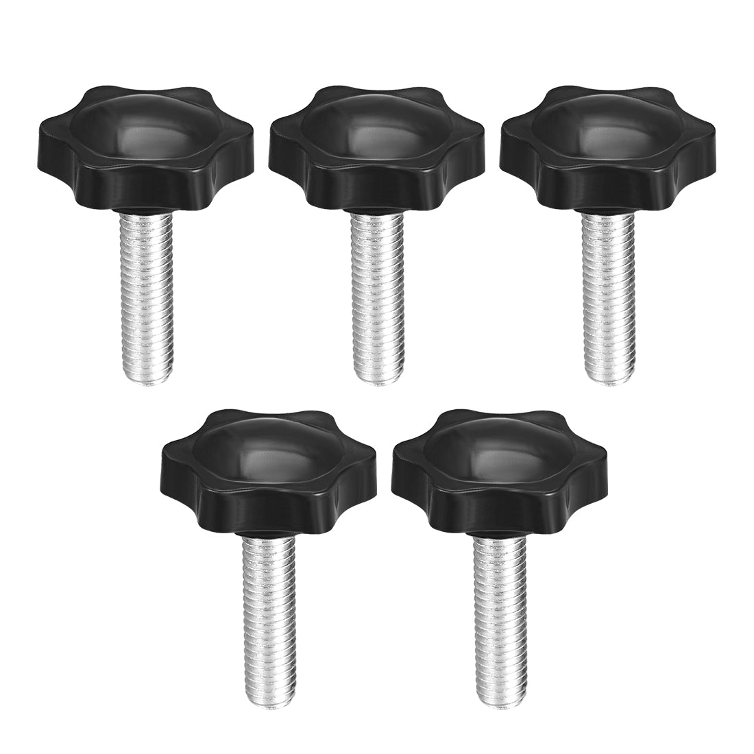 uxcell Uxcell Clamping Screw Knob Dia Plum Hex Shaped Grips Star Knob Male Thread 5pcs