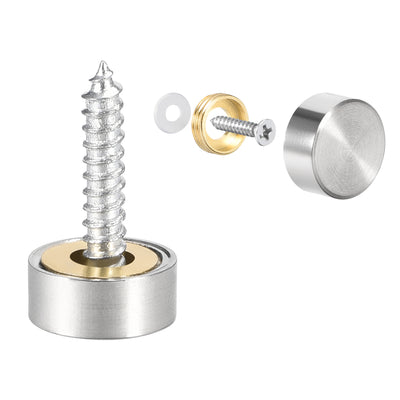 Harfington Uxcell Mirror Screws Decorative Caps Cover Nails Stainless Steel
