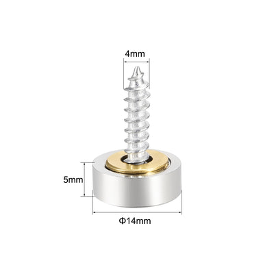 Harfington Uxcell Mirror Screws Decorative Caps Cover Nails Stainless Steel